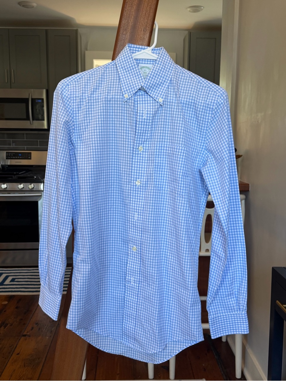 Brooks Brothers Light Blue Gingham Button-Down Shirt